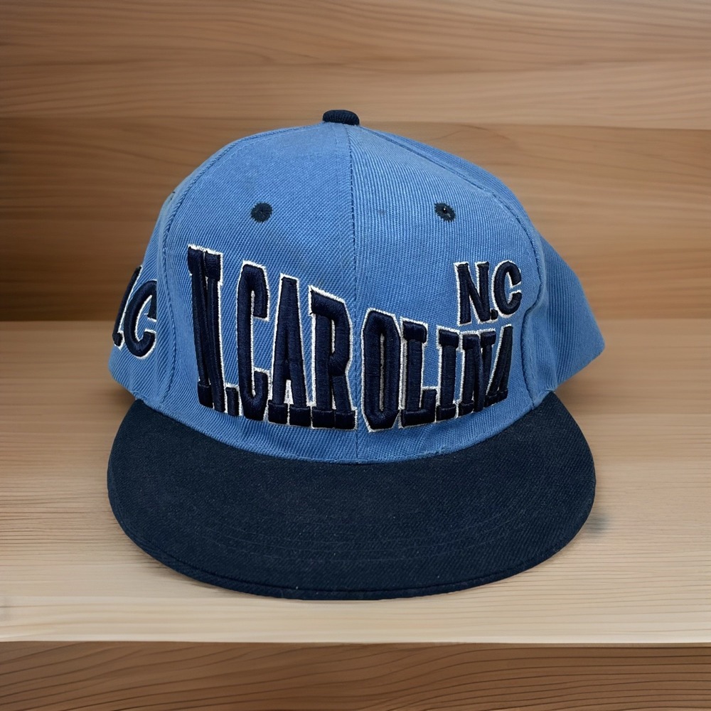 North Carolina Baseball Hat NC SnapBack Cap Flat Style Two Tone Raised Letter